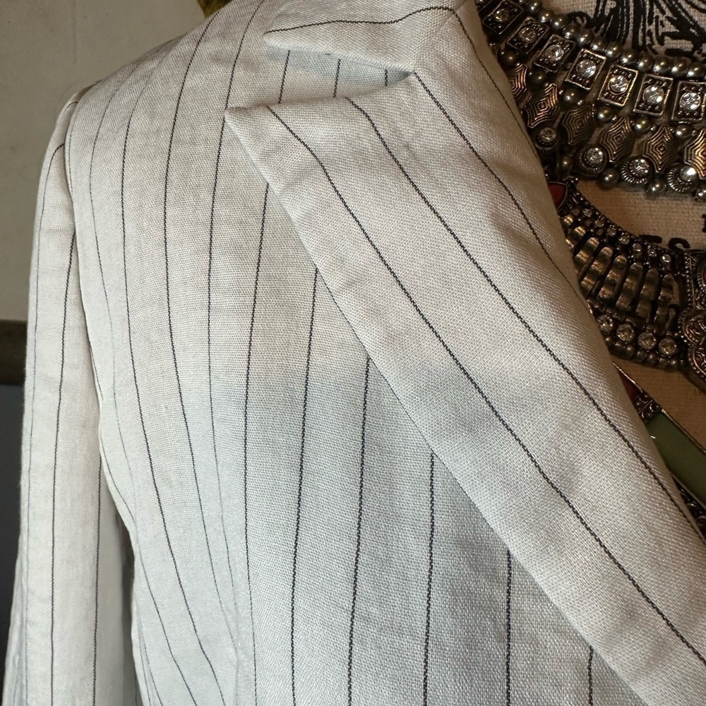 Rachel Zoe linen feel lined blazer size zero eUC - Picture 8 of 9